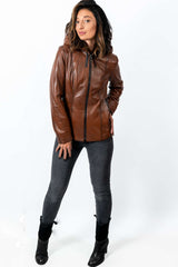 Women's leather jacket Alisa Brown