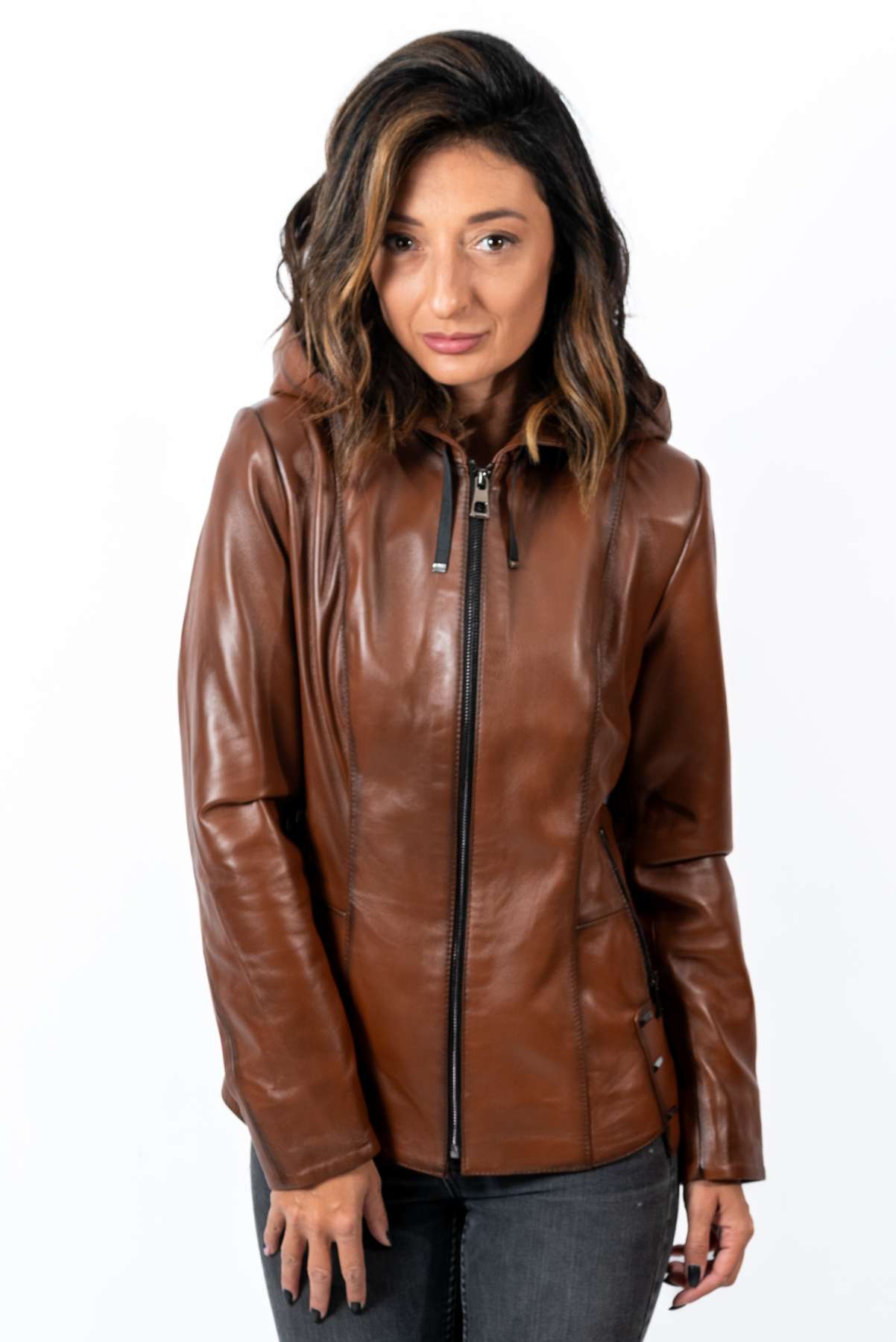 Women's leather jacket Alisa Brown