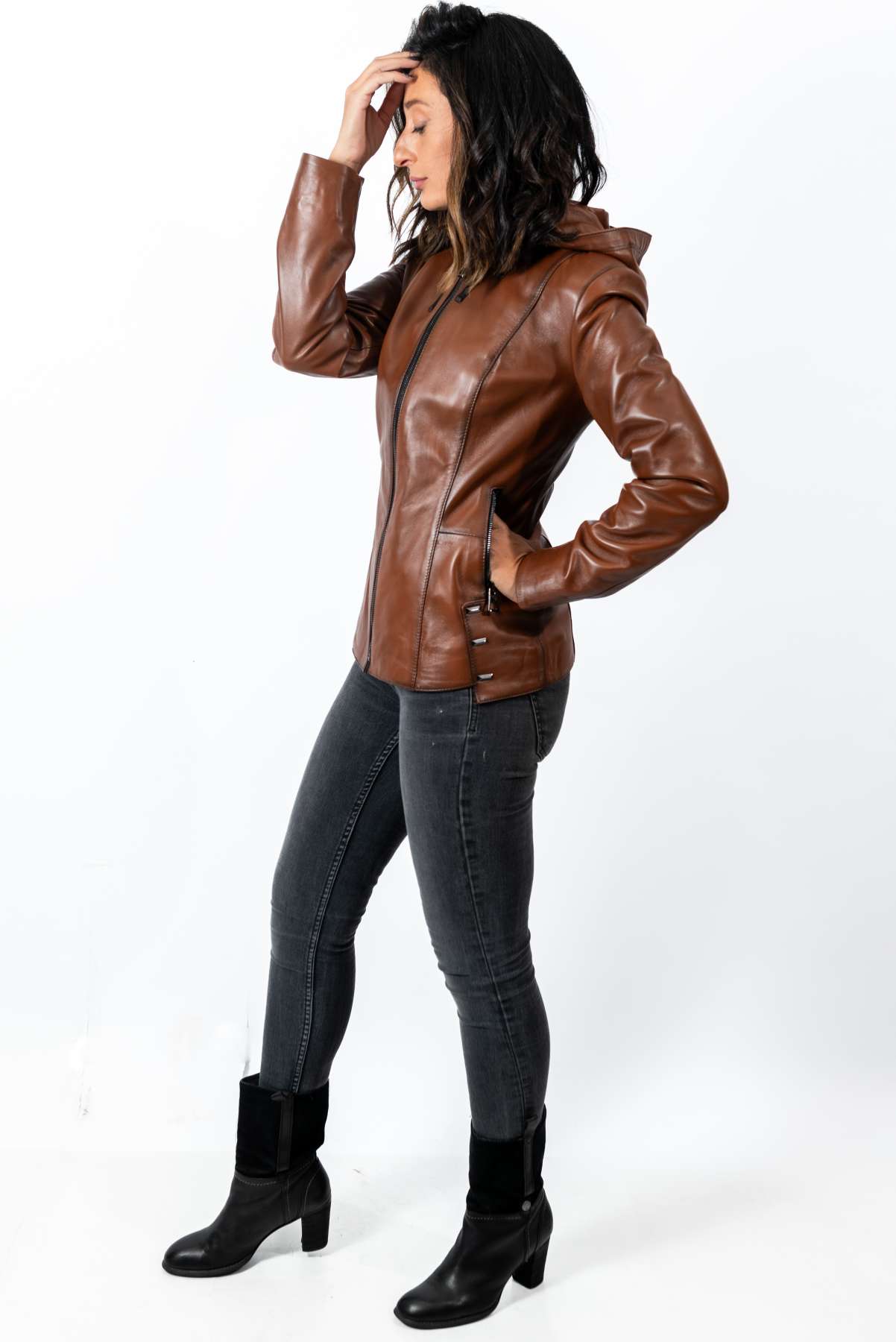 Women's leather jacket Alisa Brown