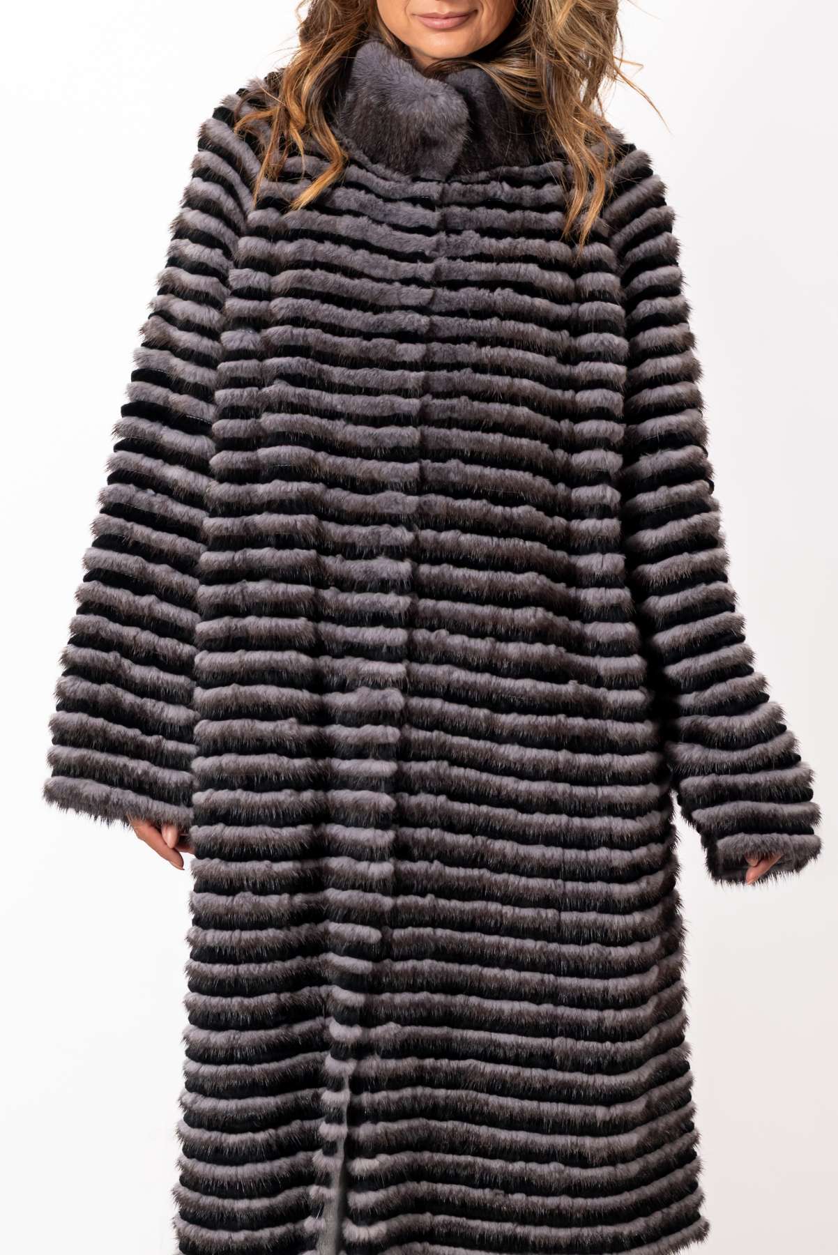 Women's exclusive coat from mink Dayana Grey