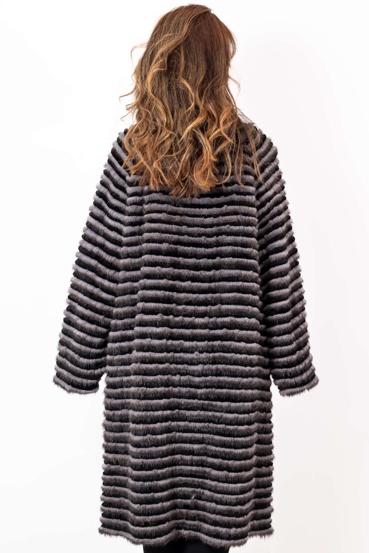Women's exclusive coat from mink Dayana Grey