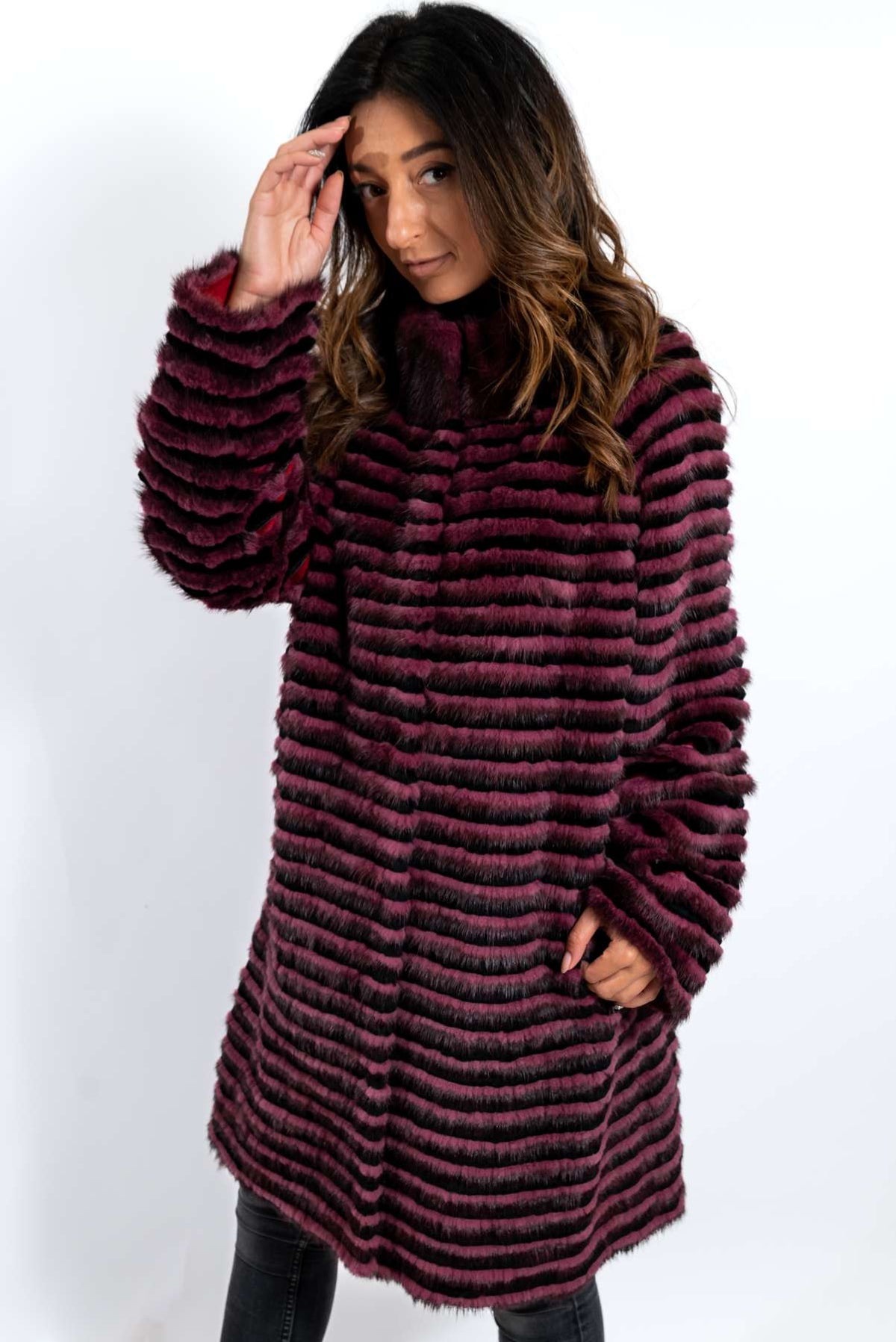Women's exclusive coat from mink Dayana Powder