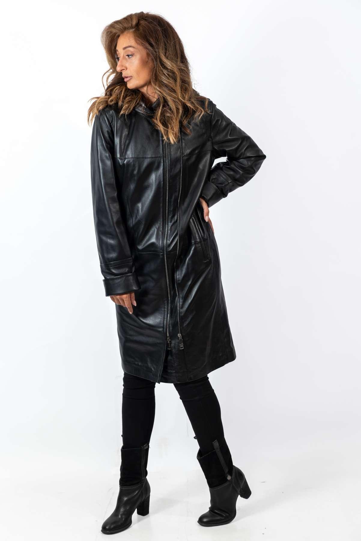 Women's leather coat Elisaveta