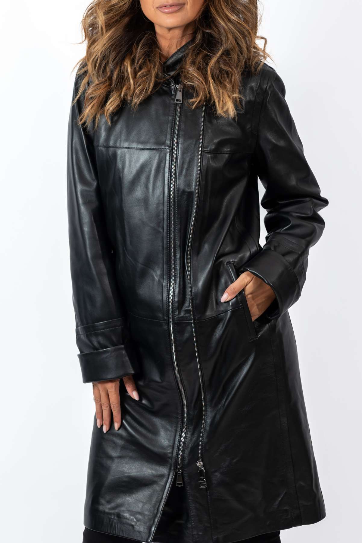 Women's leather coat Elisaveta