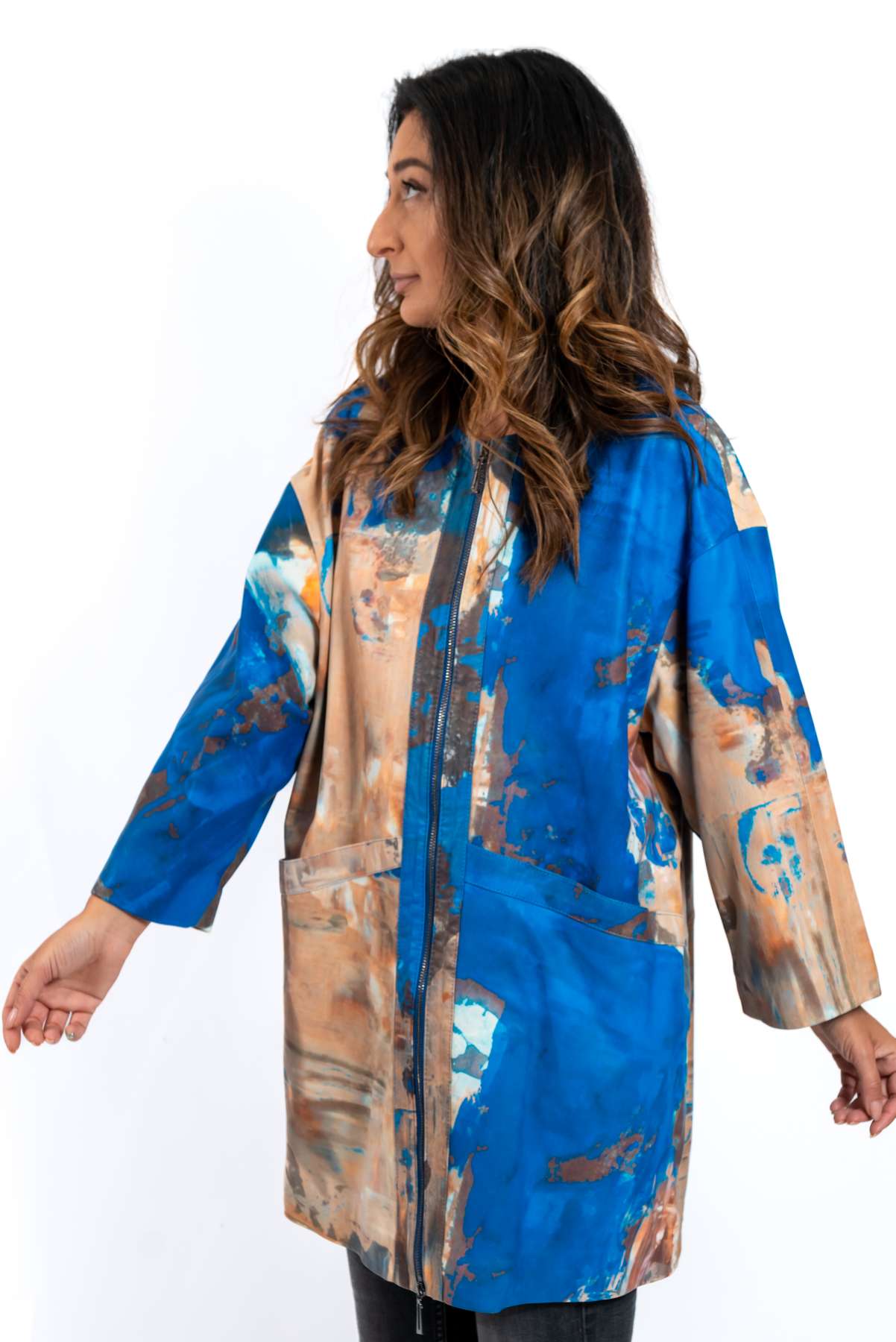 Women's leather coat Anita Melange