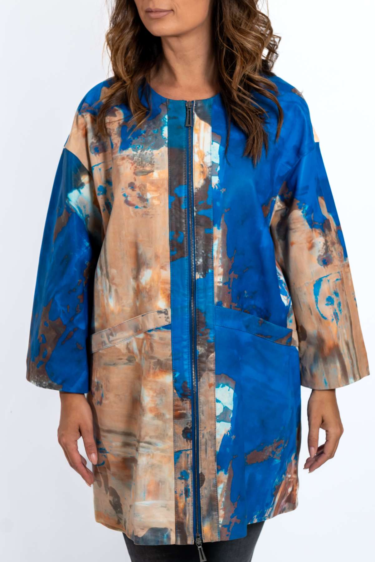 Women's leather coat Anita Melange
