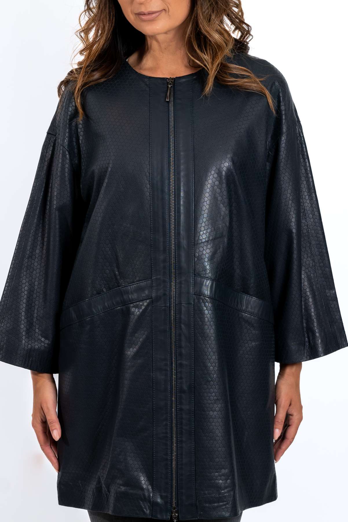 Women's leather coat Anita Blue