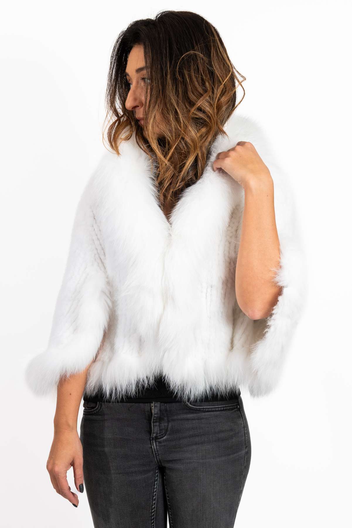 Women's exclusive mink coat Divna White