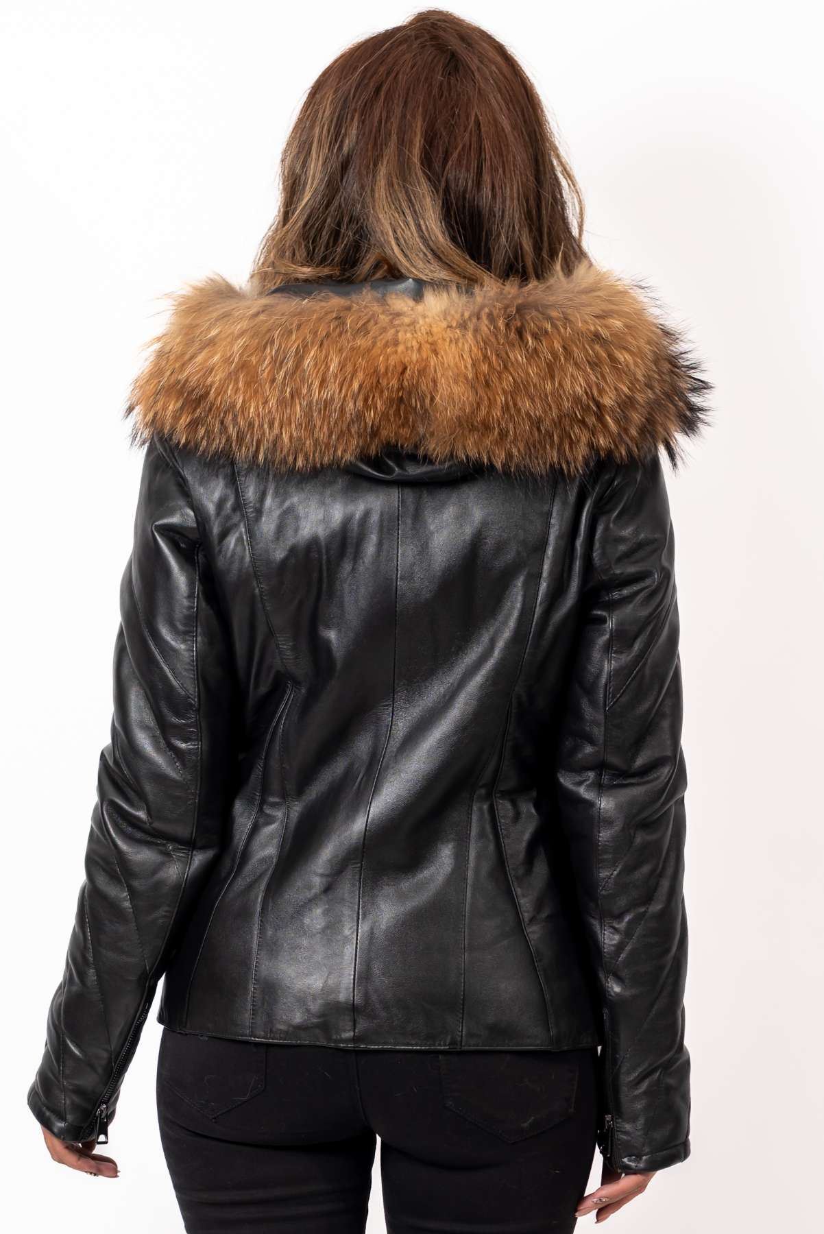 Women's winter leather jacket Andrea Black