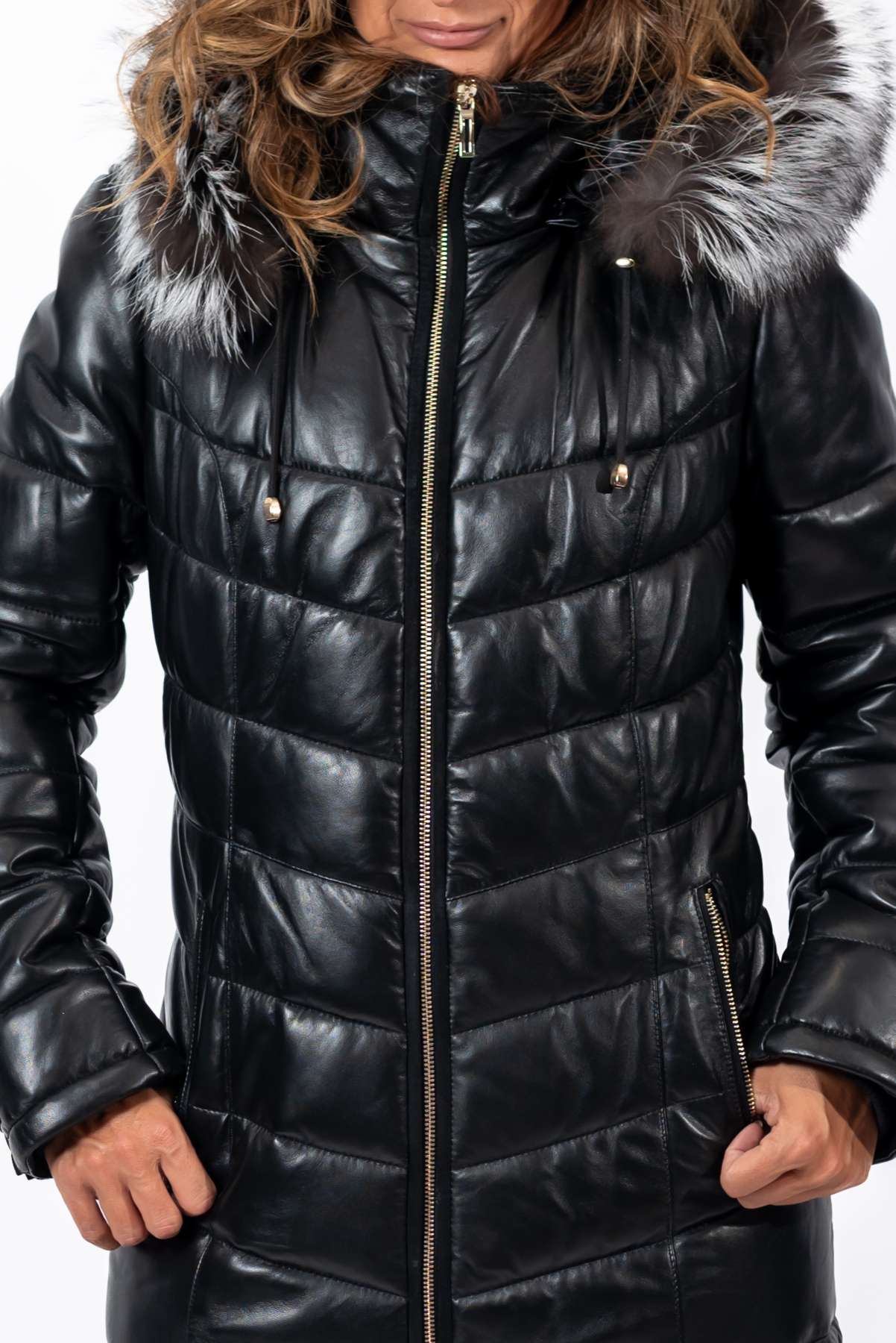 Women's winter leather jacket Daria Black