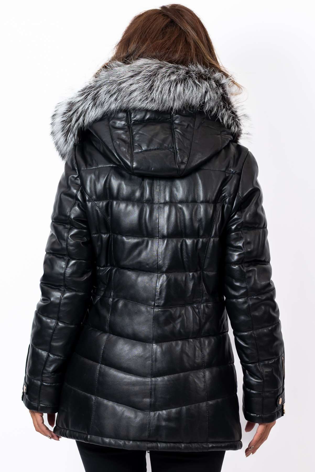 Women's winter leather jacket Daria Black