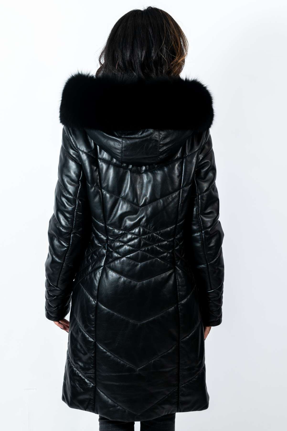 Women's winter leather jacket Tihomira Black