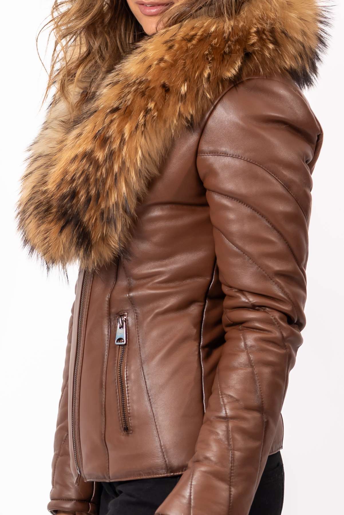 Women's winter leather jacket Andrea