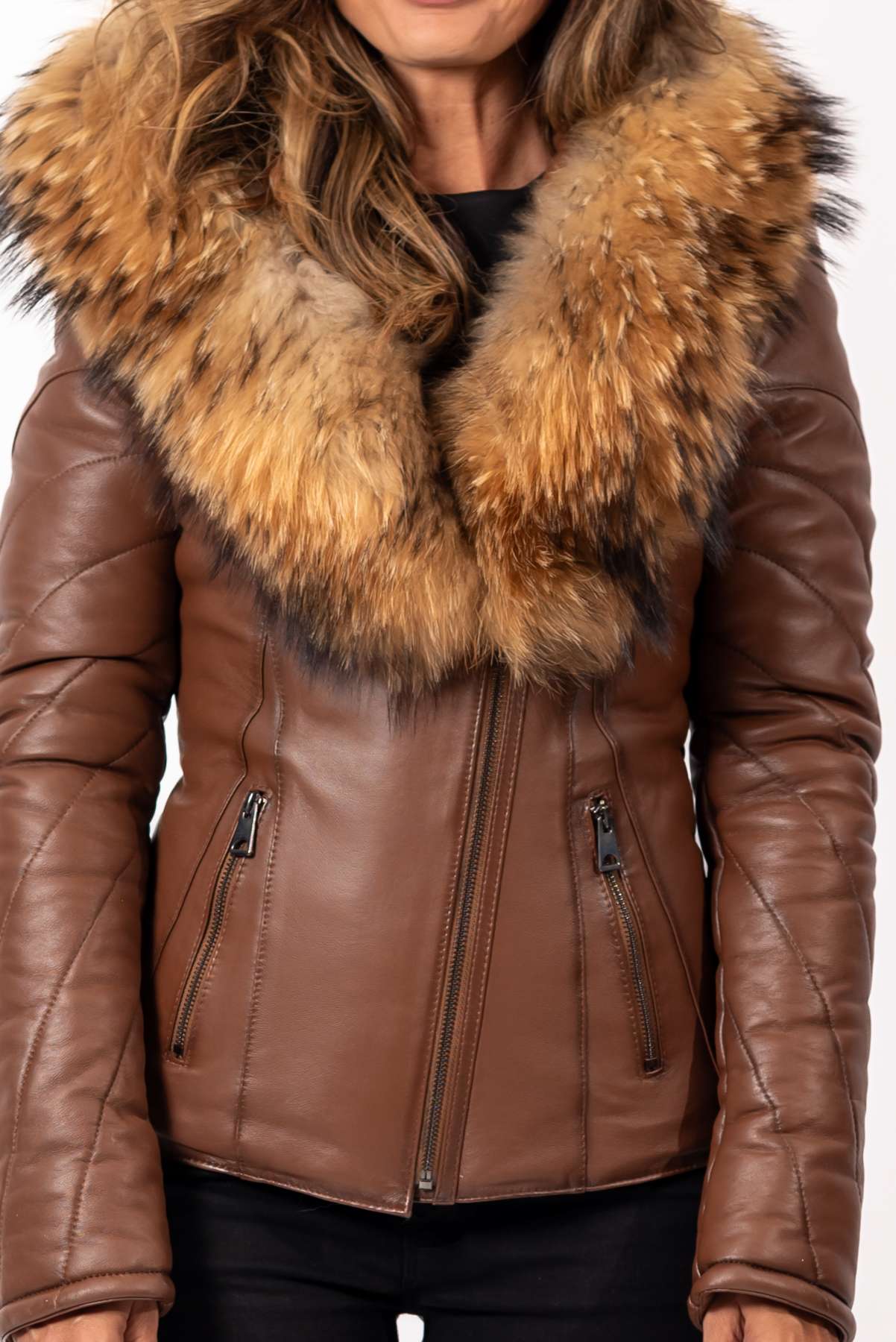 Women's winter leather jacket Andrea