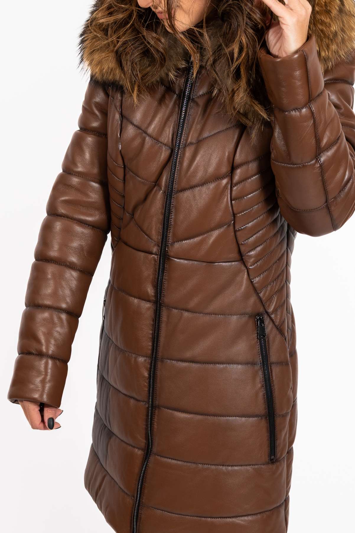 Women's winter leather jacket Teya
