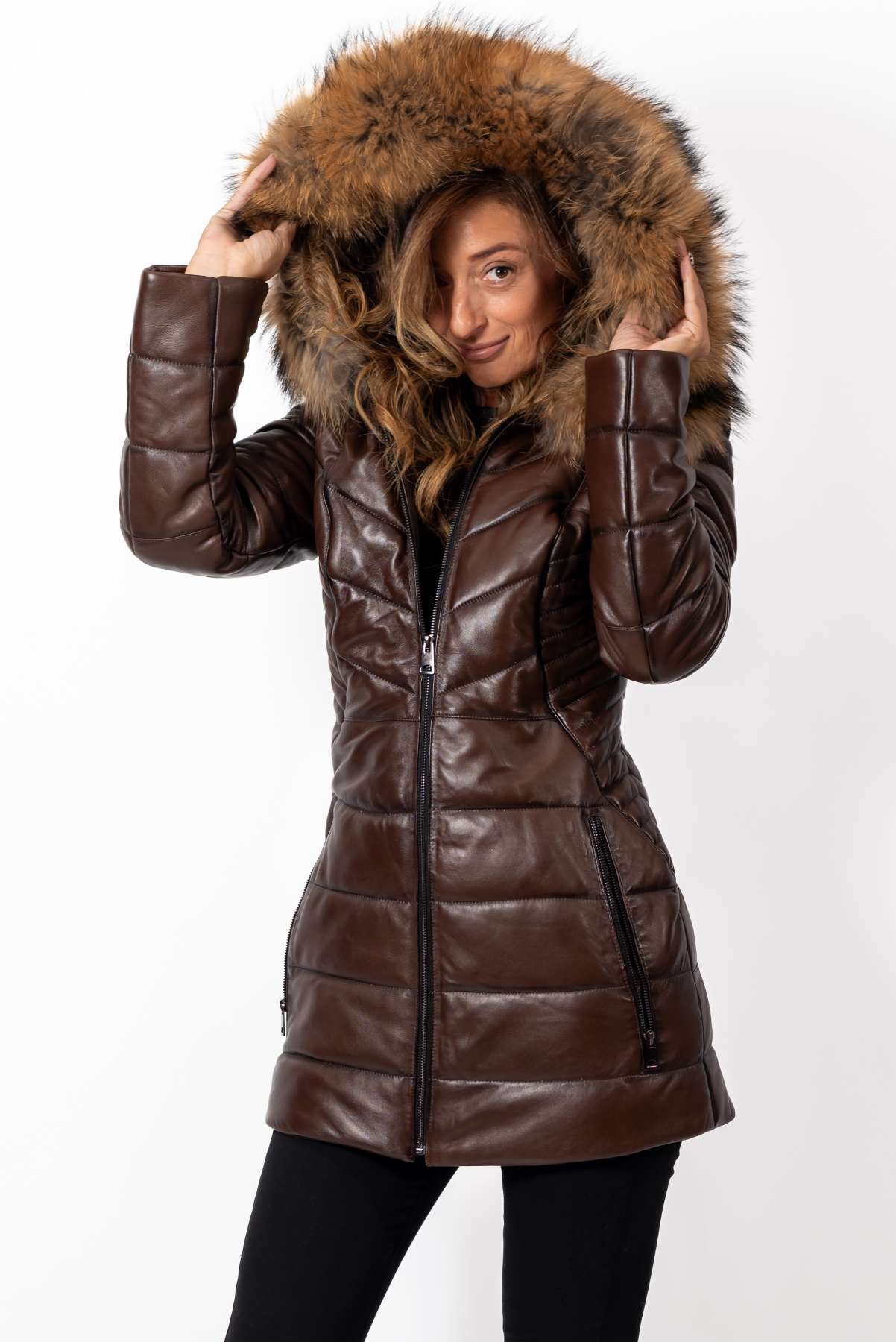 Women's winter leather jacket Teya Short