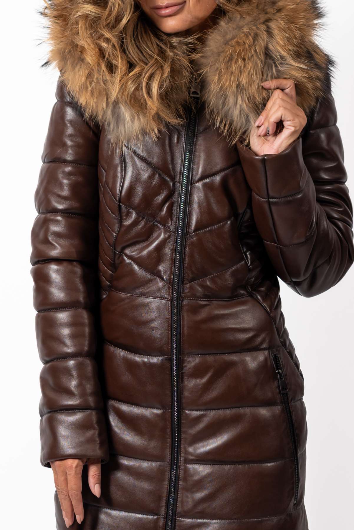 Women's winter leather jacket Teya Short