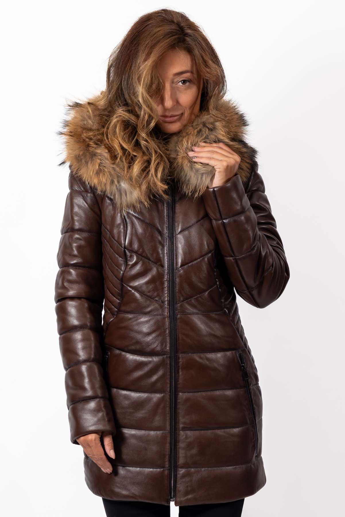 Women's winter leather jacket Teya Short