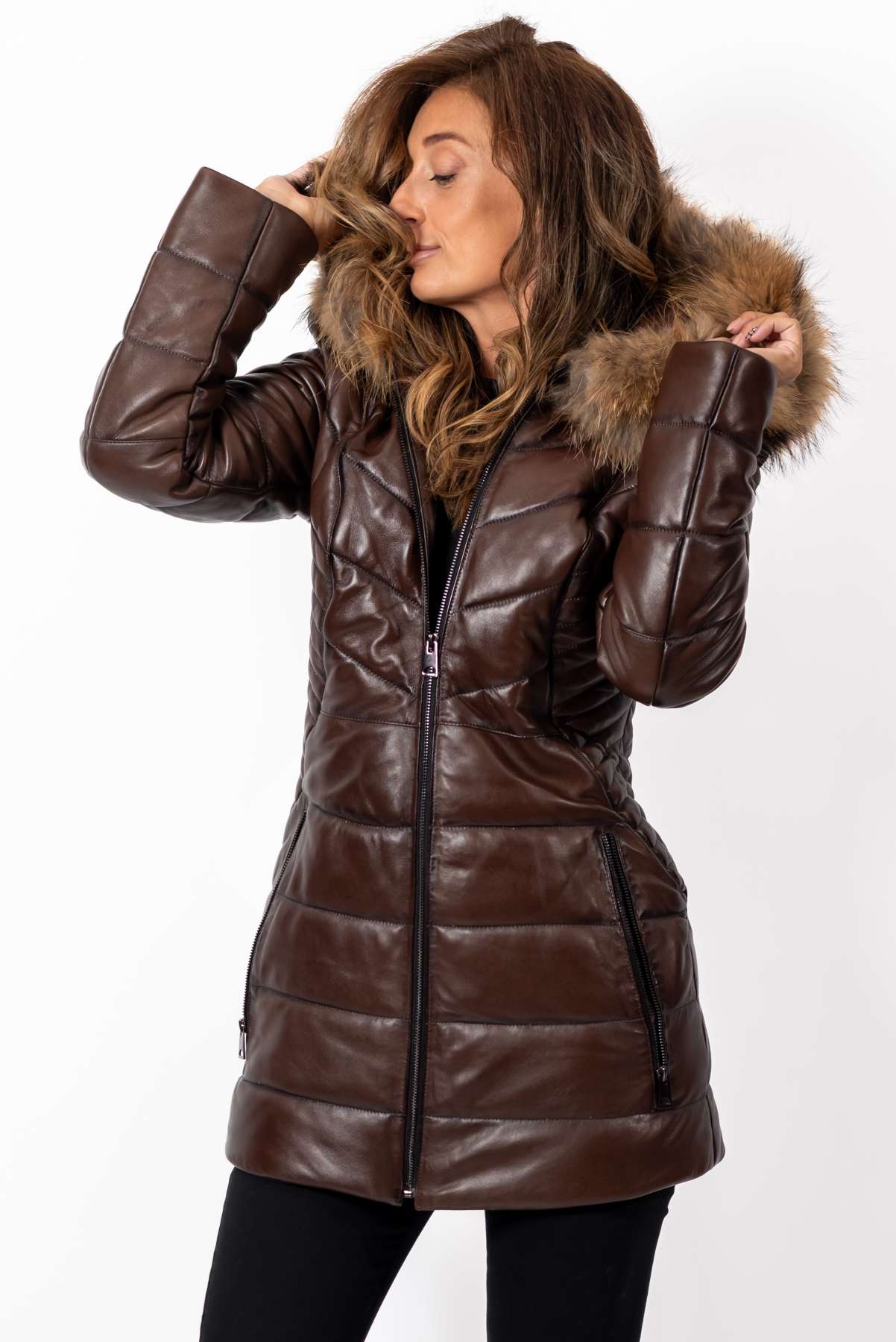 Women's winter leather jacket Teya Short